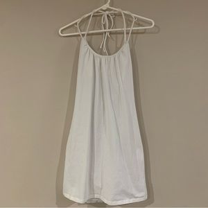 White Halter Sun Dress with Built in Bra